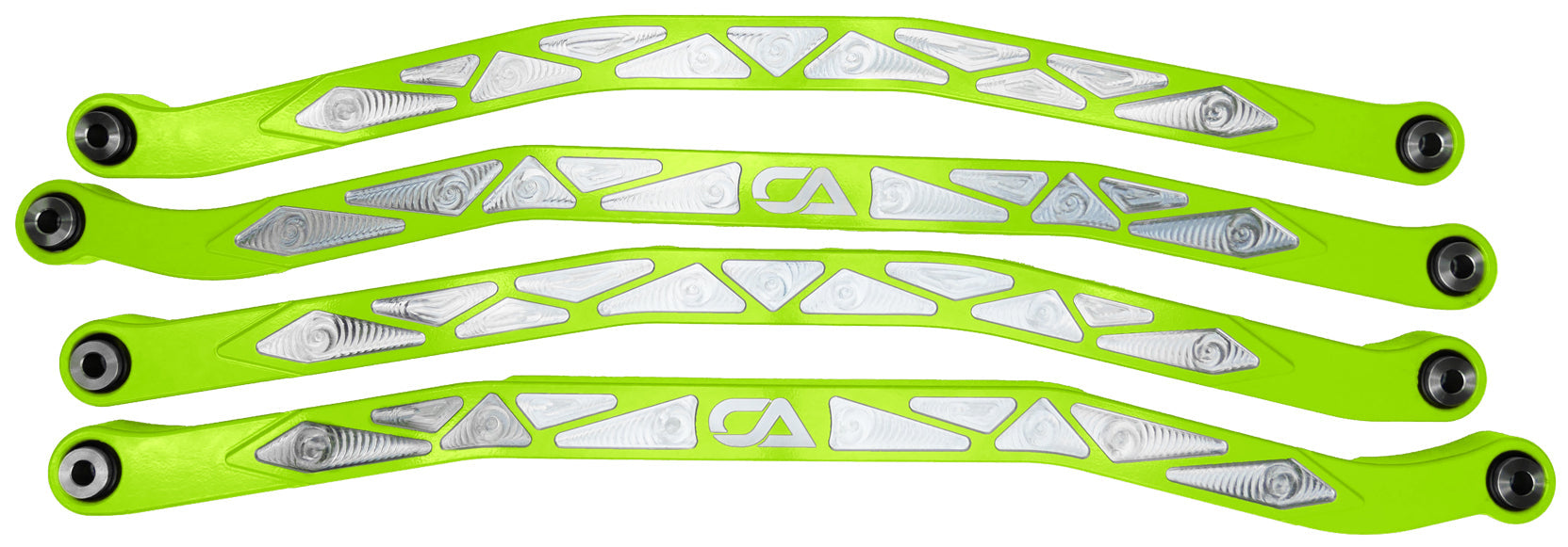 CA Technologies USA Cam-Am X3 High Clearance Radius Rods are the largest and thickest rods on the market providing strength, dependability, and affordability. 1.25 inches thick and 1.5 inches high. Built with FK Brand Spherical bearings. Kit contains four high clearance rods for the highest ground clearance.