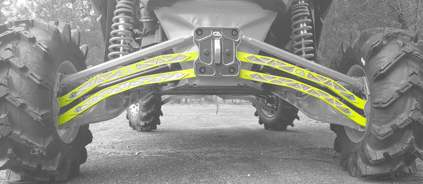 CA Technologies USA Cam-Am X3 High Clearance Radius Rods are the largest and thickest rods on the market providing strength, dependability, and affordability. 1.25 inches thick and 1.5 inches high. Built with FK Brand Spherical bearings. Kit contains four high clearance rods for the highest ground clearance.