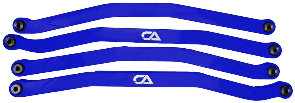 CA Technologies USA Cam-Am X3 High Clearance Radius Rods are the largest and thickest rods on the market providing strength, dependability, and affordability. 1.25 inches thick and 1.5 inches high. Built with FK Brand Spherical bearings. Kit contains four high clearance rods for the highest ground clearance.