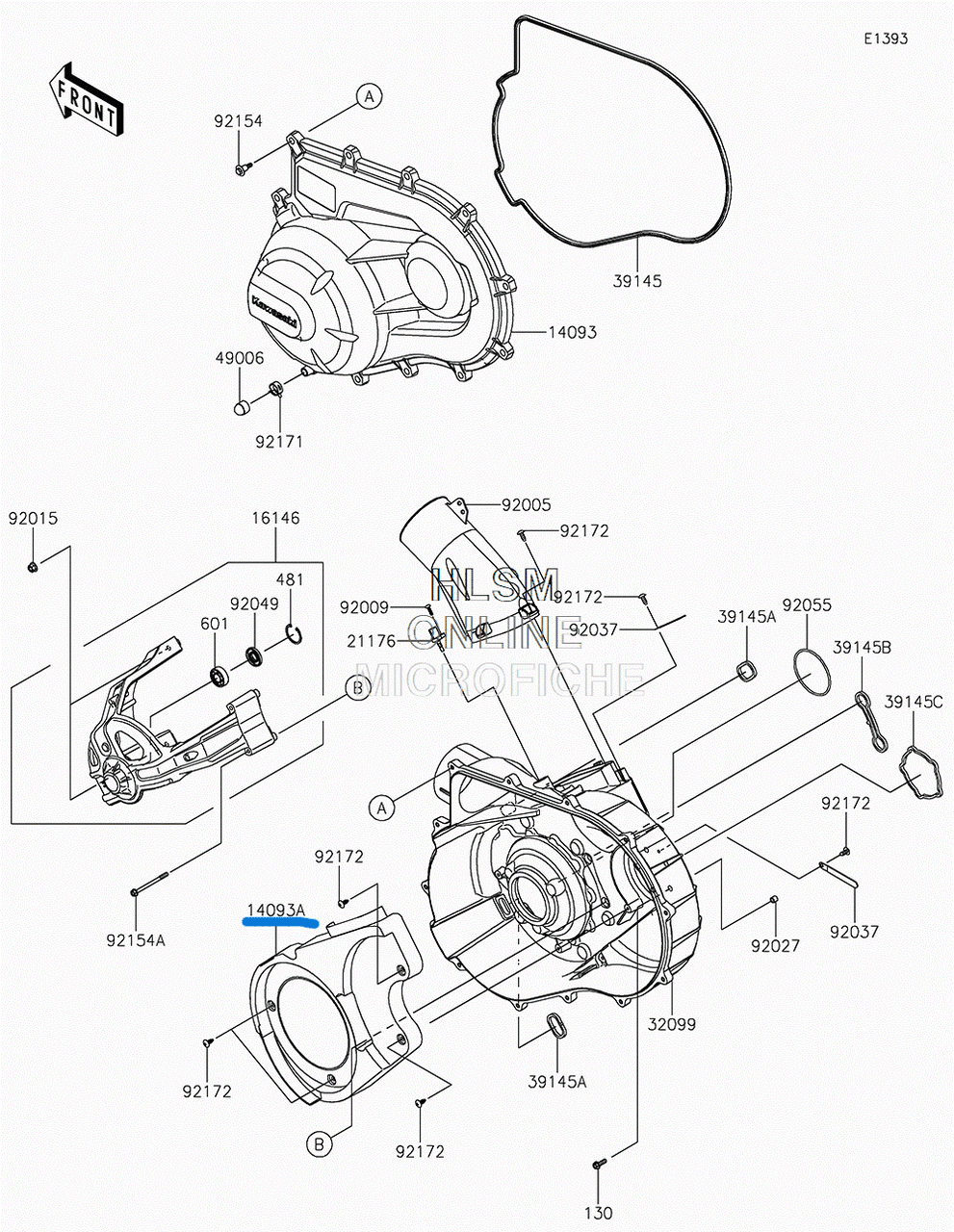 Kawasaki KRX 1000 (Oem) Most Inner Cover 14093-0775 