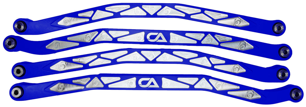 CA Technologies USA Cam-Am X3 High Clearance Radius Rods are the largest and thickest rods on the market providing strength, dependability, and affordability. 1.25 inches thick and 1.5 inches high. Built with FK Brand Spherical bearings. Kit contains four high clearance rods for the highest ground clearance.
