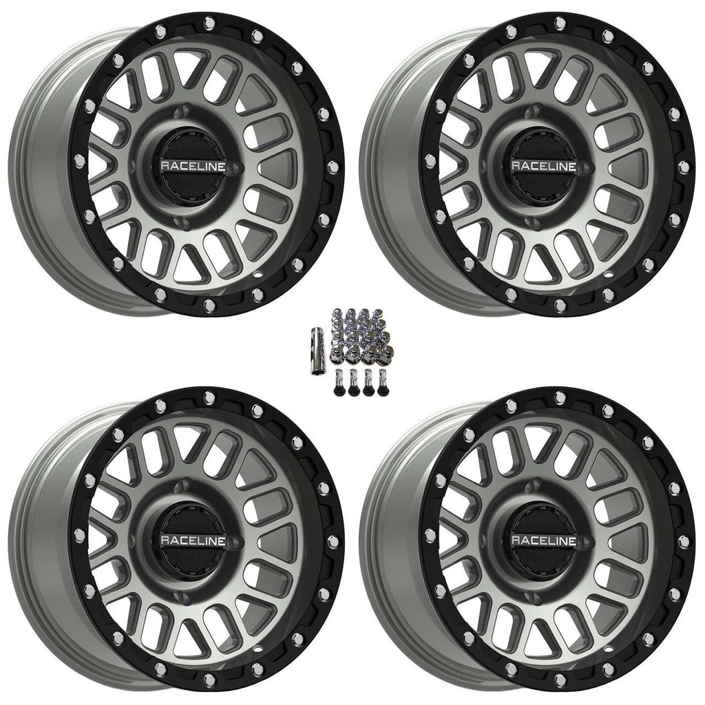 (4) RACELINE PODIUM BEADLOCKS STEALTH GREY