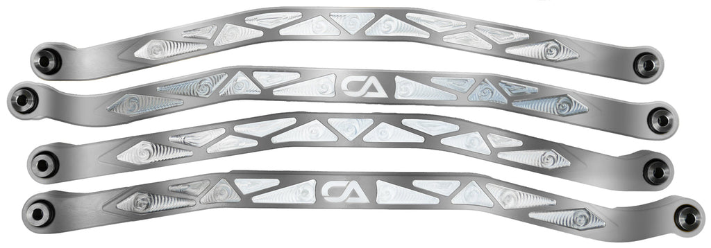 CA Technologies USA Cam-Am X3 High Clearance Radius Rods are the largest and thickest rods on the market providing strength, dependability, and affordability. 1.25 inches thick and 1.5 inches high. Built with FK Brand Spherical bearings. Kit contains four high clearance rods for the highest ground clearance.
